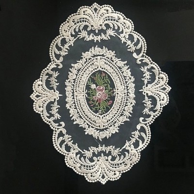 1Pc Dining Table Embroidery Placemat European Style Lace Fabric Plate MatATCR