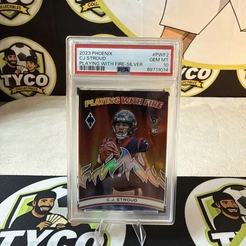 2023 PANINI PHOENIX #PWF2 PLAYING WITH FIRE SILVER SSP! (RC) CJ STROUD PSA 10💎
