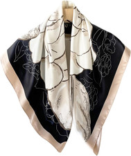 Head Scarf for Women Hair Bandana 35" Large Square Satin Wrap Sleeping Neck Silk