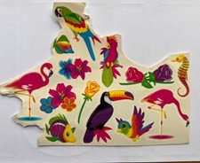 RARE VINTAGE AUTHENTIC 1990s Lisa Frank Temporary Tattoos TROPICAL BIRDS FISH