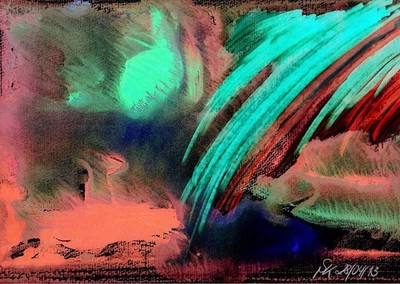 Kunstpostkarte ''Der Meteorit'' - Siegfried Kopf 2013, Experiment mit ...