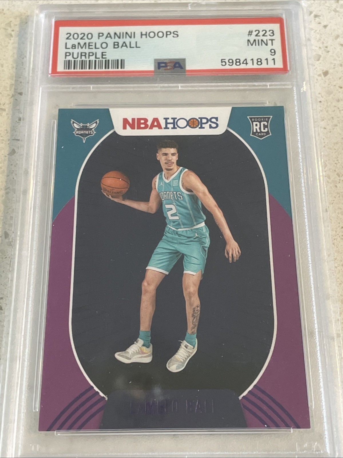 2020-21 Panini NBA HOOPS LaMelo Ball #223 Purple (RC) PSA 9