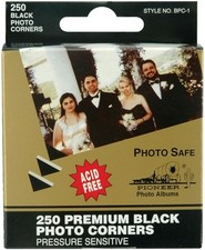 Pioneer BPC1 Premium Photo Corners Self-Adhesive .5" 250/Pkg-Black