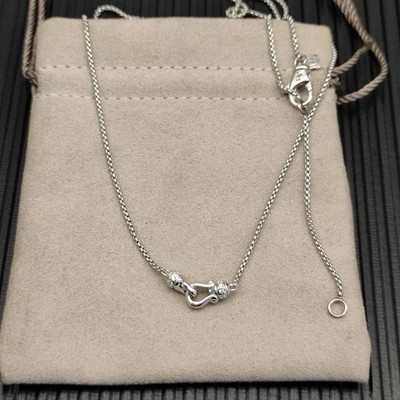 David Yurman 925 Sterling Silver Cable Chain Necklace Lobster Clasp Silver