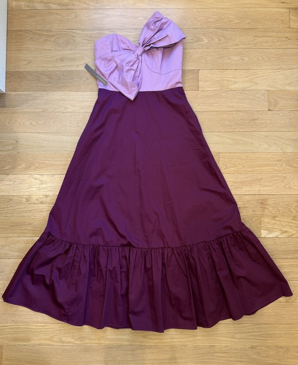 burgundy silk maxi dress Del Mar Burgundy Crepe Formal Maxi Dress - US 12
