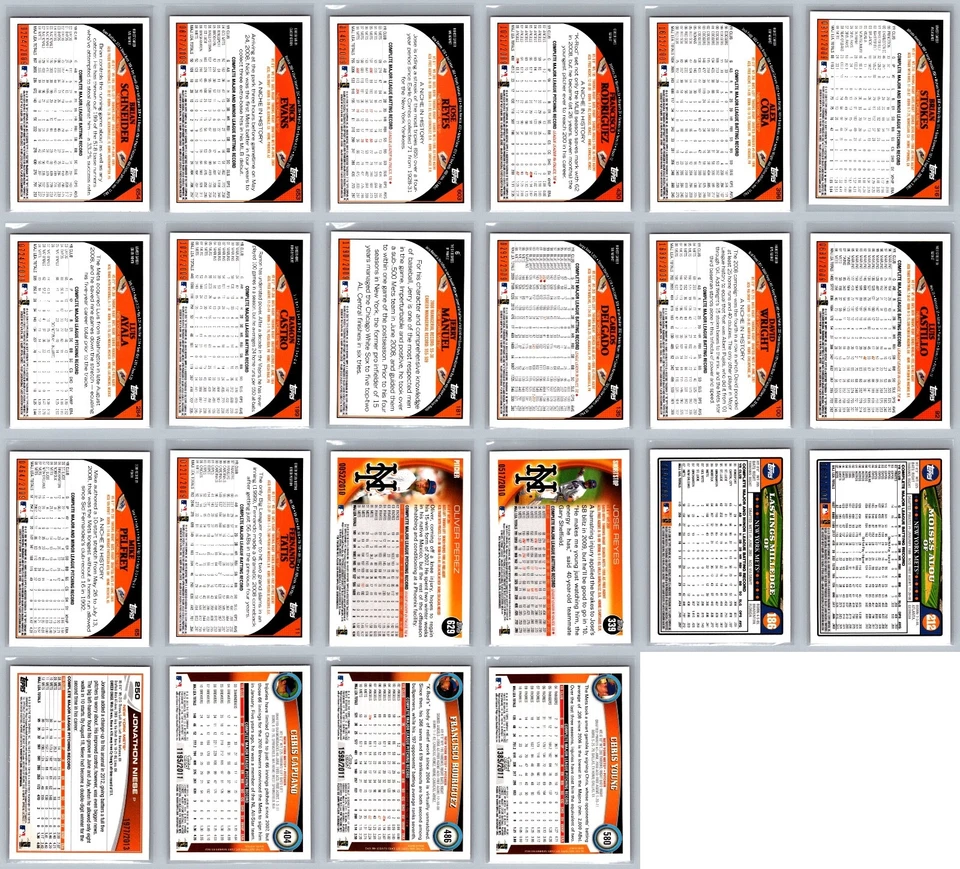 Lote de tarjetas de béisbol New York Mets Topps serie dorada numeradas #/2009 (22) casi nuevas Foto 3 de 4