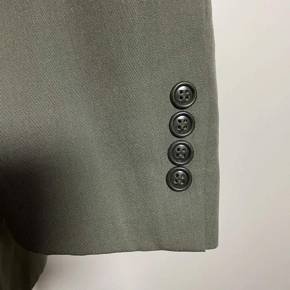 Chaqueta Blazer City Streets Hecha en EE. UU. Para Hombres 46R Verde Sólida Doble Pecho Pico Foto 3 de 4