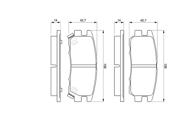 0 986 461 768 Bosch brake pad set, disc brake for Mitsubishi