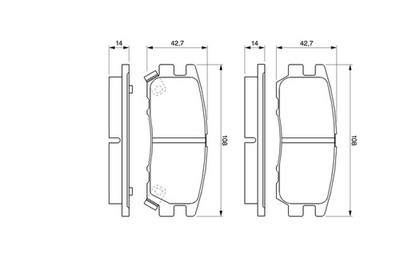 0 986 461 768 Bosch brake pad set, disc brake for Mitsubishi