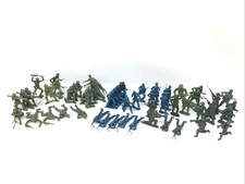 Army Men Plastic Toy Soldiers Military Blue Multiple Shades Of Green Lot Of 59
