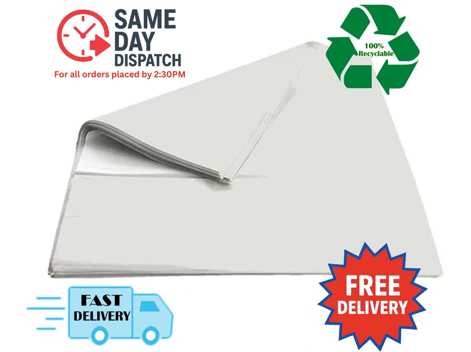 Newspaper Offcuts Packing Paper 500x 750mm – 10Kg Ream ~500 Sheets Recycled Wrap - Image 1 of 2