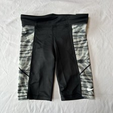Nike TIGHT FIT Dry Dri-Fit Biker Shorts Girl's Size Medium Black Gray