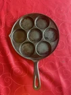 Vintage 1920-1930 Griswold No 34 Cast Iron Plett Swedish Pancake Pan #2980A