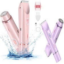Dual Head Bikini Trimmer for Women Cordless Rechargeable Body Shaver Waterproof