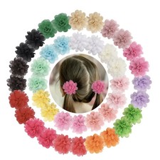 Chiffon Flower Hair Ties Elastic Ponytail Holder Baby Girls Hair Accessories