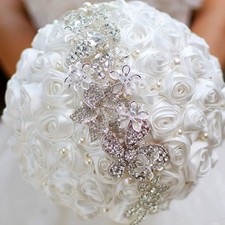 Bride Holding Flowers, Romantic Wedding Colorful Rose Bride 's Bouquet,Purple