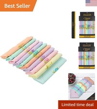 Elegant Pack of 10 Women's Cotton Hankies - Soft, Absorbent  Machine Washable