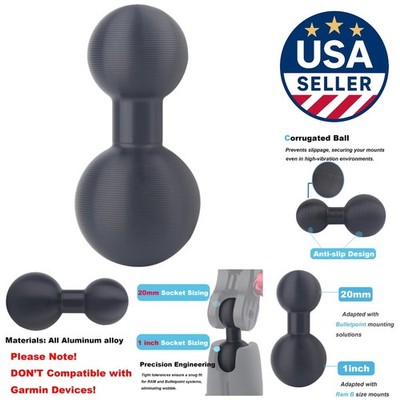 Versatile 1'' to 20mm Ball Converter - Seamless Fit for RAM & Bulletpoint Systems