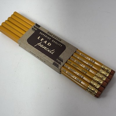 One Dozen MCM Vintage Burlington Lines Advertising Railroad Pencils NEW