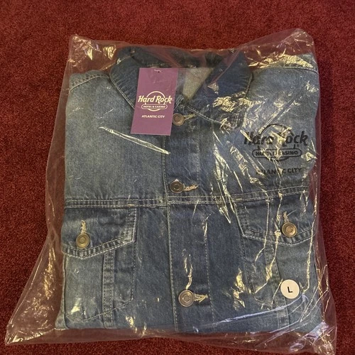 HARD ROCK CASINO Atlantic City Denim Jean Jacket BRAND NEW WITH TAGS SZ LARGE image 19