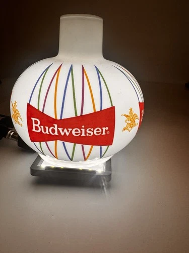 Vintage Budweiser Globe Glass Lamp Shade Retro Bar Light Beer Advertising Decor