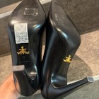 PRADA Women’s Black Leather Pointed Toe Pumps Stiletto Slip-On Logo US 6 — photo 4