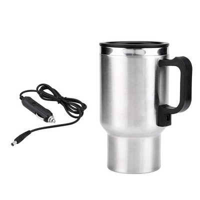 450ml Electric Car Cup 12V Heated Travel Mug Stainless Steel Vacuum Insulation