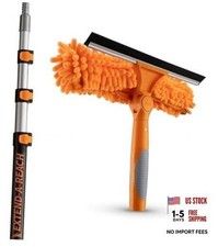 4-12 ft Window Washing Kit with Extension Pole (20+ Foot Reach) 12 feet
