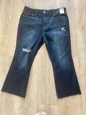 Terra Sky jeans vintage crop bootcut midwash size 18W