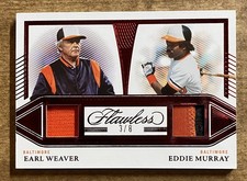 Earl Weaver/Eddie Murray 2023 Panini Flawless Dual Patch 3/8 - Orioles