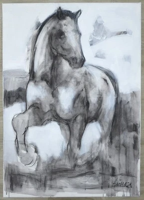 Pferd Acrylgemälde auf Leinwand 50x70cm Unikat! - Bild 1 von 4