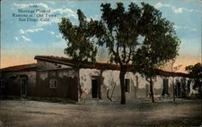 San Diego CA Old Town Ramon's Marriage Place c1920 unused vintage postcard