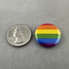 Rainbow Stripes LGBTQ Pride Ally Small 1" Round Pinback Button 61527