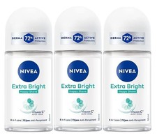 3 PK Nivea Extra Bright Happy Shave Roll-On, 50 ML/1.69 fl oz Each