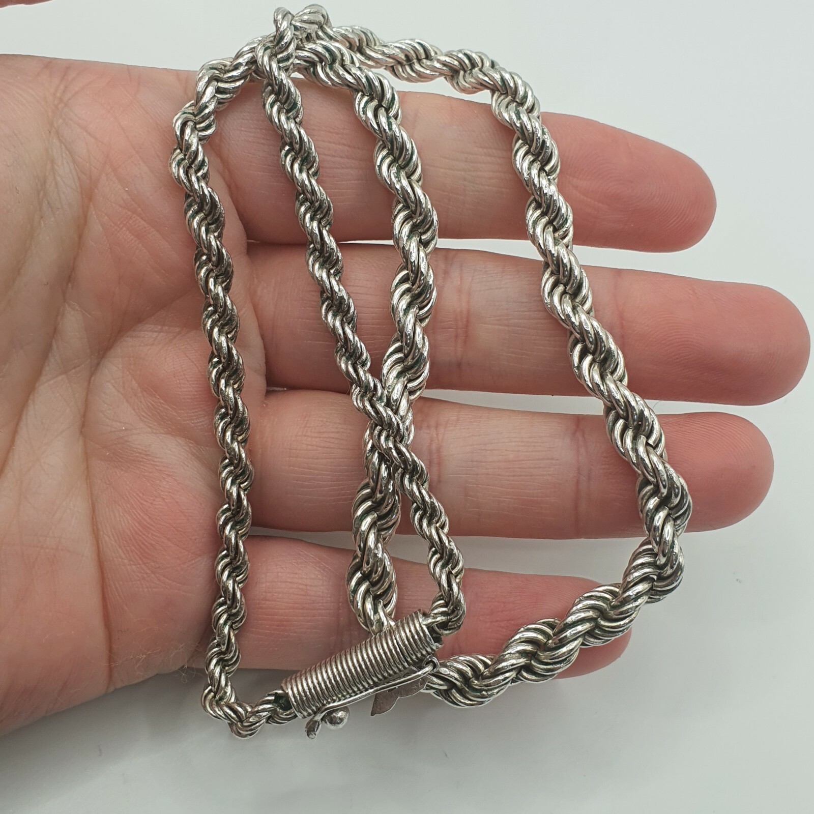Photo 3 of Sterling Silver Rope Chain 45g 17" , Solid handmade mexico , N48