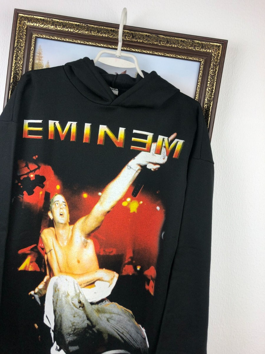 81 エミネム EMINEM 2000年製ヴィンテージ ノースリーブ Vintage 90's Eminem Over Print Rap Hip Hop Hoodie Sweatshirt