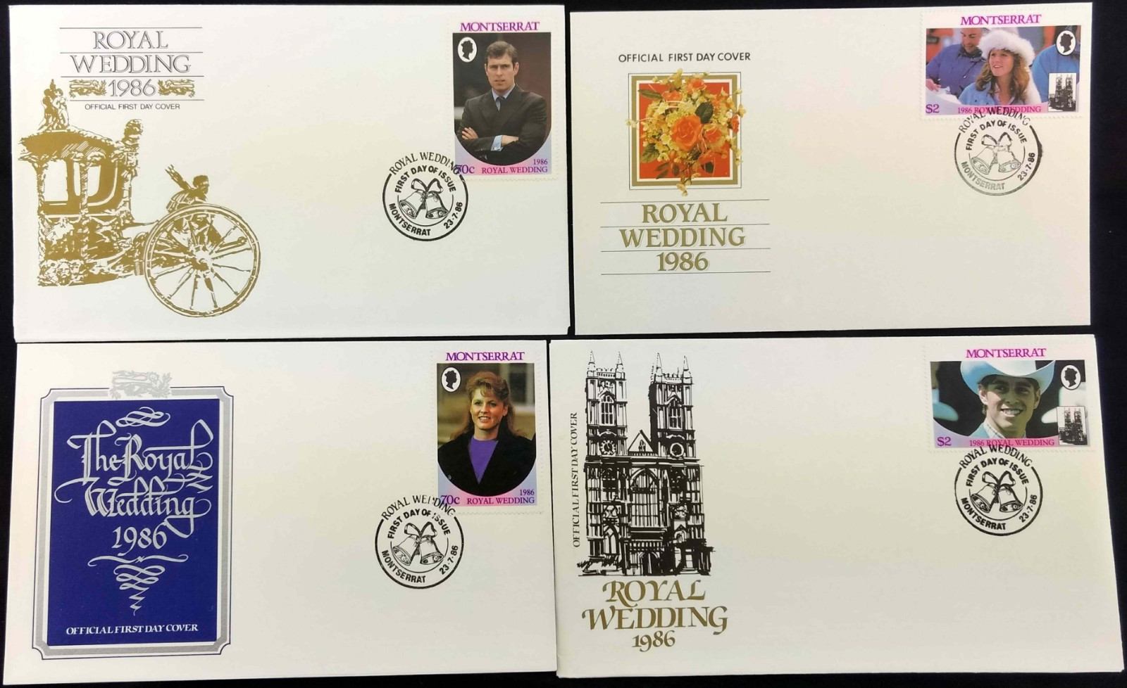 Montserrat 1986 Royal Wedding FDC Set First Day Cover