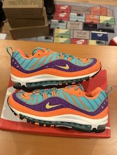 Size 9 - Men’s Nike Air Max 98 QS Cone Orange Purple 2018 924462-800 Sneakers