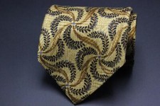 ROBERT TALBOTT Best of Class Silk Tie. Yellow Foliage Print.