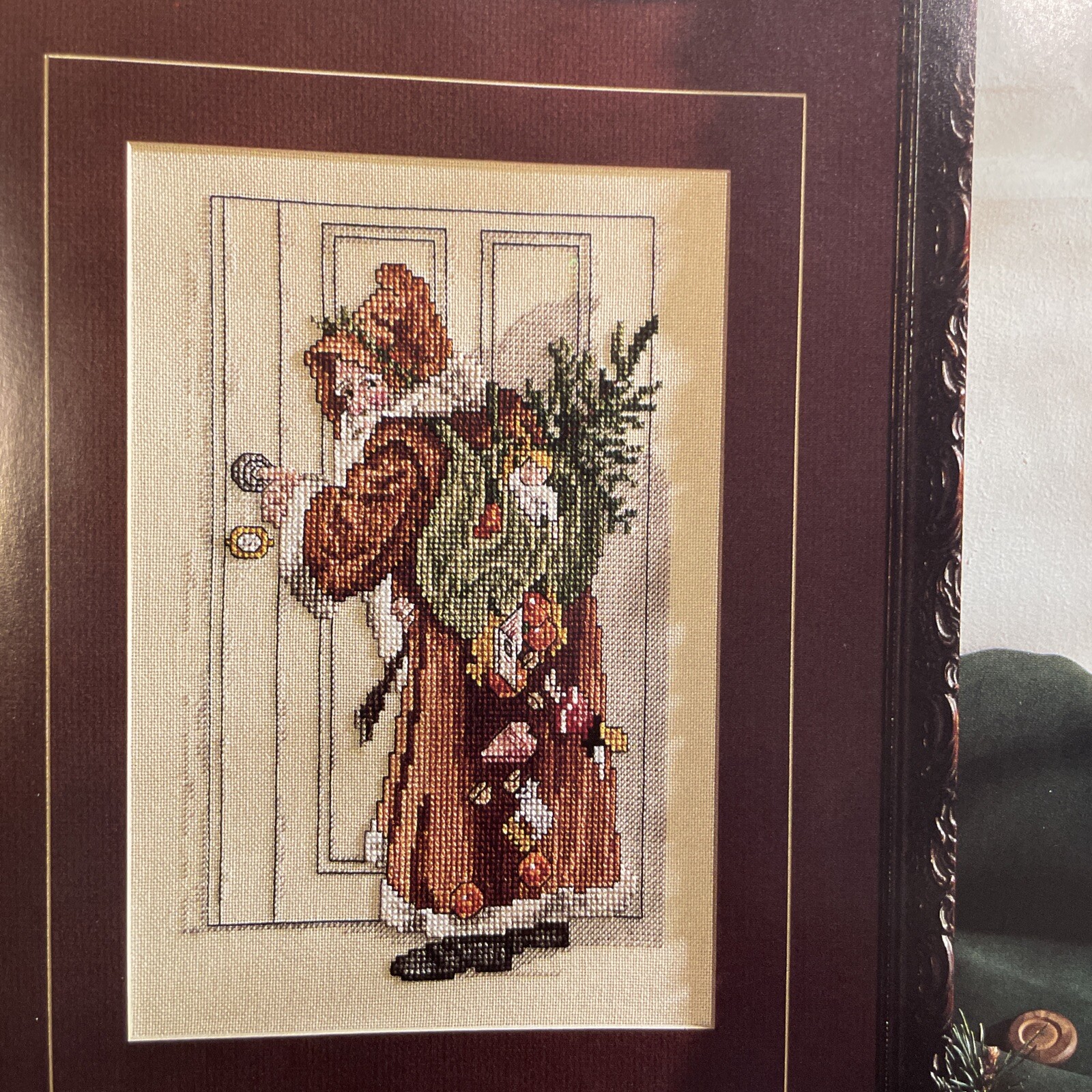 VTG 1989 LEISURE ARTS SANTA REMEMBERED Counted Cross Stitch Pattern Book 1, HC