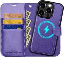 OCASE for iPhone 15 Pro Max Detachable Case, Magnetic Removable 2 in 1 Flip PU L