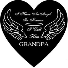 Granite Beloved Grandpa Memorial 12 x 12" Black Heart custom etched