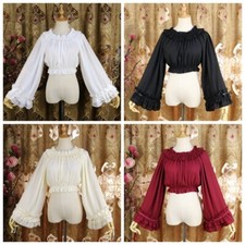 Blusa Top In Chiffon Per Ragazze Con Maniche Lunghe E Collo A Righe