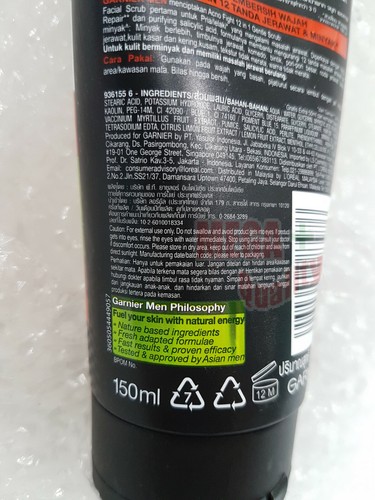 150g Garnier Men Acno Fight Foam Gentle Scrub Face Wash Anti Acne Cleansing - Picture 3 of 3