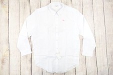 CALVIN KLEIN CK WHITE XL 32/33 STEEL SLIM HERRINGOBONE BUTTON FRONT SHIRT DEFECT