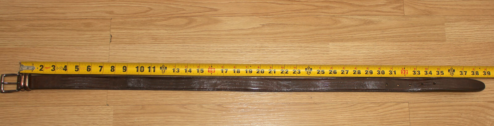 CROOKHORN DAVIS Lizard Pattern Brown Leather Belt… - image 7