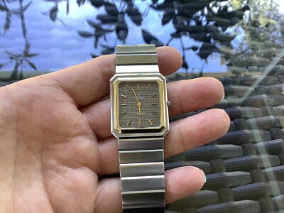 CONCORD MARINER SG RECTANGULAR 28MM STEEL WATCH W/GRAY DIAL 6.75