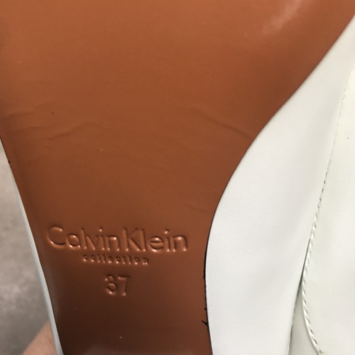 Calvin Klein Collection Ladies White Shoes Uk 4 Eu 37M 10033 Reggie Classic Calf - Picture 12 of 13
