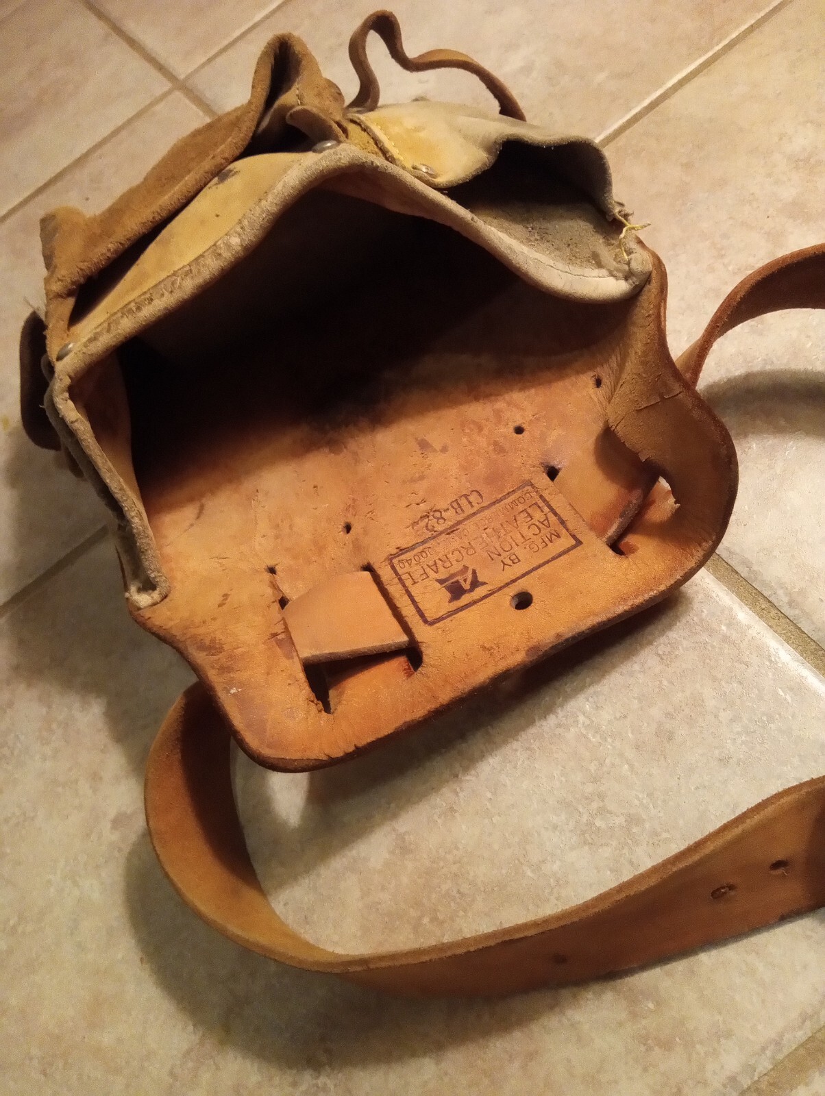 Vintage Action Leathercraft Tool Belt W Pouches Leather Craft Rooster