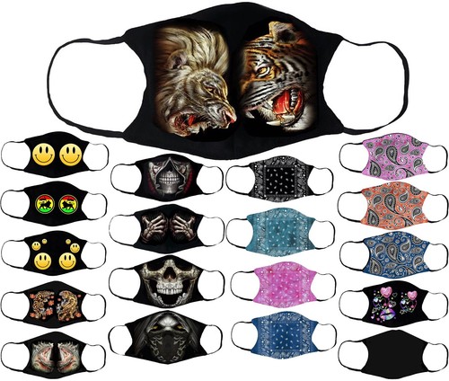 Adults Face Masks Cotton Glow in the Dark with Filter Pocket Reusable & Washable - Picture 44 of 159